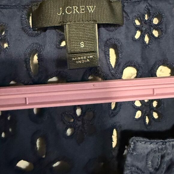 J.Crew Laser-Cut Eyelet Tunic Coverup in Midnight Navy Size S - Picture 7 of 12